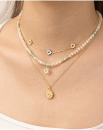 Wanderlust + Co - Sun Hues Beaded Gold Necklace