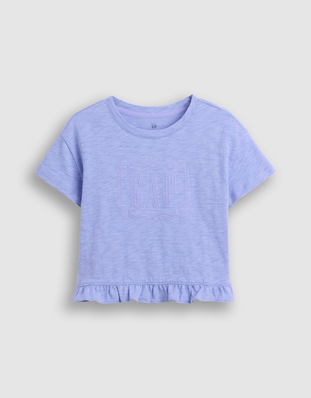 GAP - SS Ruffle Hem Logo Tee - Babies-Kids