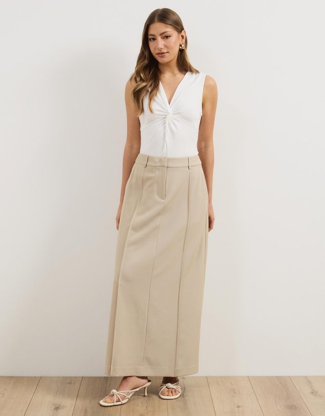 Atmos&Here - Lois Tailored Panelling Maxi Skirt