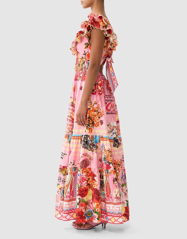 Camilla - Tiered Dress With Neck Frill