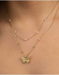 Wanderlust + Co - Butterfly Rainbow & Gold Necklace