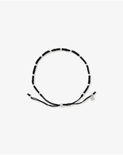 Michael Hill - Black Cord Bead Bracelet in Sterling Silver