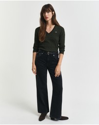 Gant - Stretch Cotton Cable V-Neck Knit