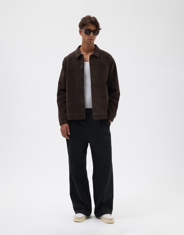 AERE - Suede Look Harrington Jacket
