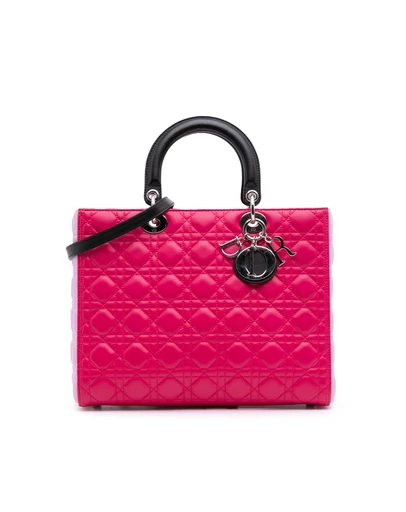 Pre-Loved by Azura Reborn - Pre-Loved Large Tricolor Lambskin Cannage Lady Dior