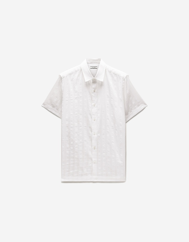 Calibre - Sheer Striped Short Sleeve Shirt White