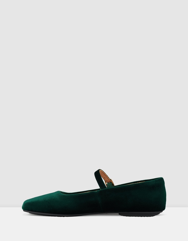 Rollie - Mary Jane Velvet Flat