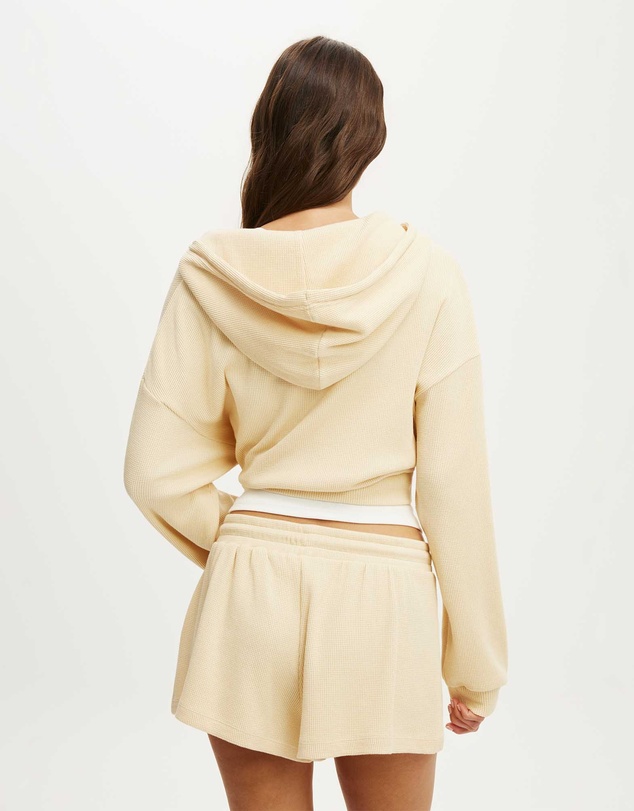 Cotton On Body - Off Duty Waffle Cropped Hoodie