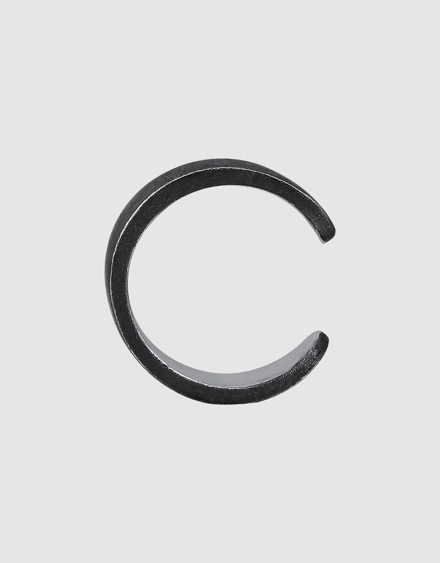 Kuzzoi - ICONIC EXCLUSIVE - Earrings Men Single Earcuff Basic Trend in 925 Sterling Silver Oxidized