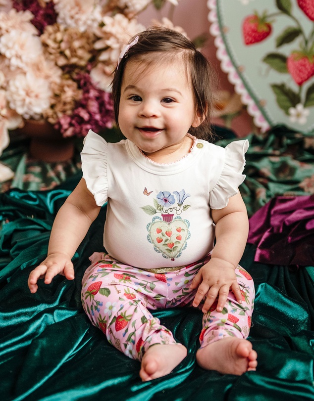Fleur Harris - 'Hearts Floral' Fabulous Frill Legging in Pink