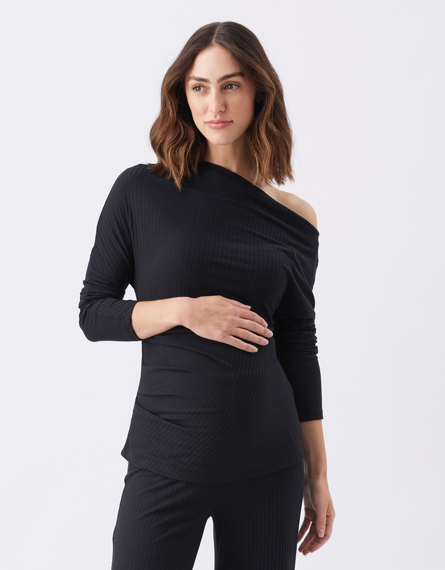 Ripe Maternity - Off-Shoulder Rib Top