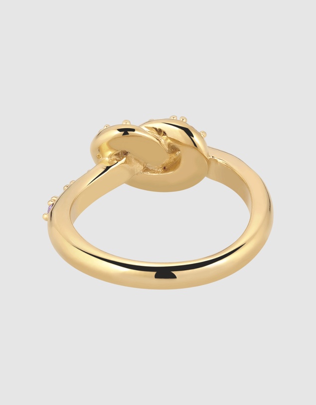 Elli Jewelry - Ring Crystal Curl Symbol 925 Sterling Silver Gold-Plated