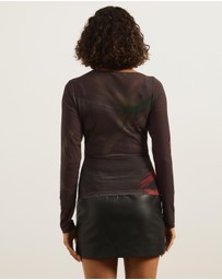 Atmos&Here - Imogen Asymmetrical Mesh Top