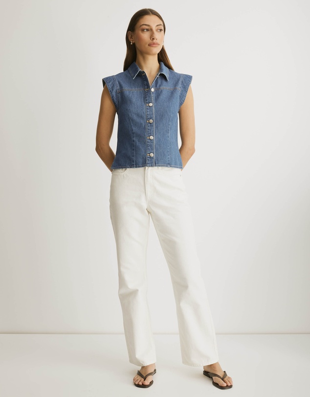Atmos&Here - Megan Sleeveless Denim Shirt