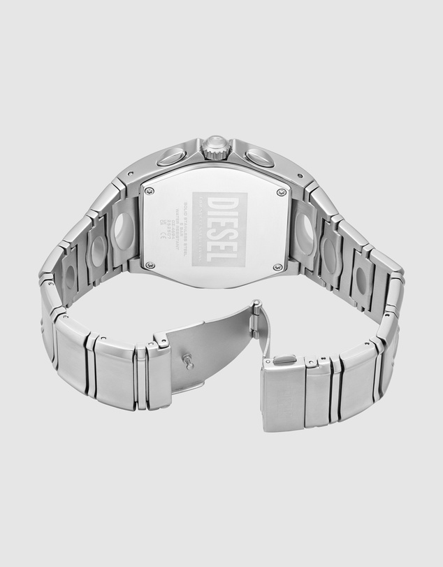 Diesel - D-Curve Silver Tone Chronograph Watches