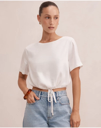 Forever New Petite - Rosie Petite Bubble Linen Top