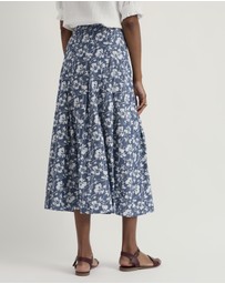 Seasalt - Seasalt Cornwall Blue Jamboree Chambray Midi Skirt