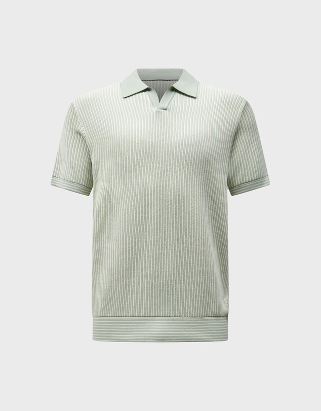 Peckham Rye  - Peckham Rye Open Collar SS Knitted Polo