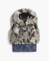 Desigual - Denim Faux Fur Vest
