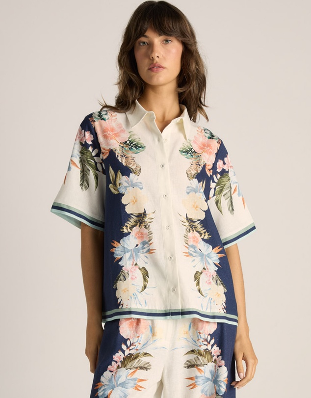 Fate + Becker - Solara Placement Print Collared Shirt