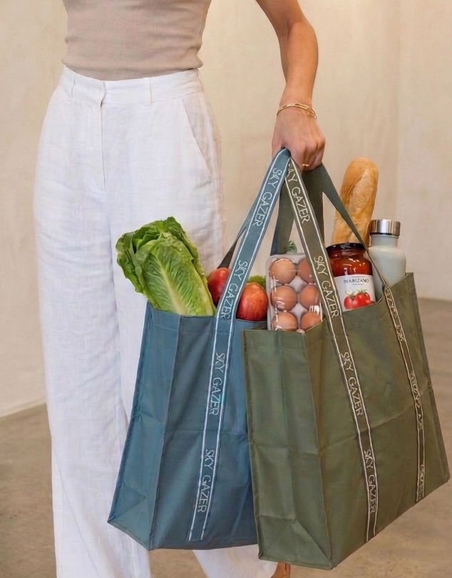 Sky Gazer - Multi-Use Reusable Bags (Pack of 4)- Black Olive