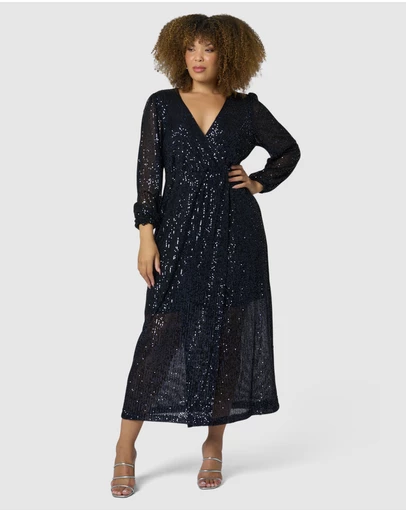 Pink Dusk by Curve Project - All I Want Sequin Maxi Dress