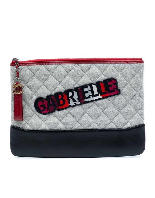 Pre-Loved by Azura Reborn - Pre-Loved Medium Quilted Wool and Calfskin Gabrielle O Case Clutch