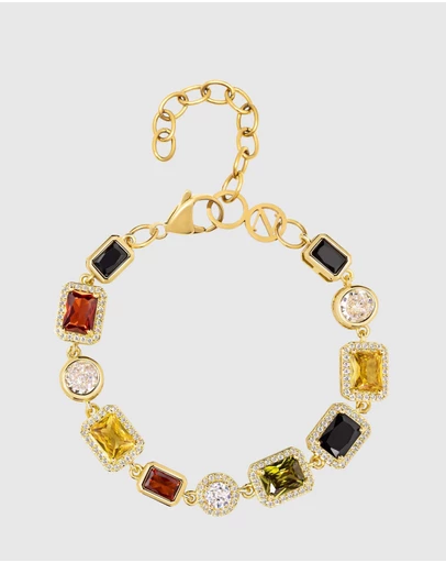 Nialaya Jewellery - Gem Bracelet in Gold