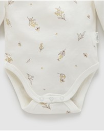 Purebaby - Easy Neck L/S Bodysuit 2 pack-Babies