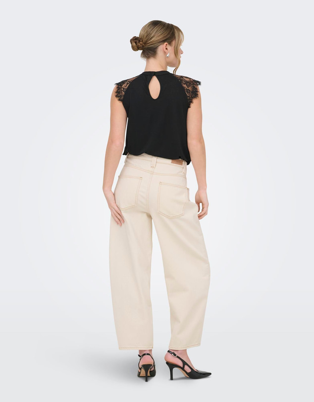 ONLY - Frankie High Waist Cropped Barrel Fit Jeans