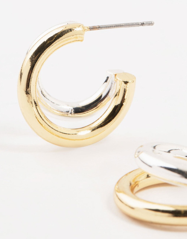 Lovisa - Mixed Metals Graduating Hoop Earrings
