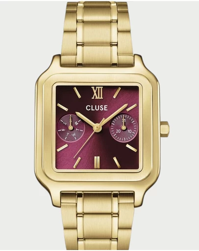 Cluse - CLUSE Gracieuse Multifunction, Steel, Dark Cherry, Gold Colour