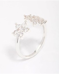 Lovisa - Silver Plated Cubic Zirconia Open Flower Ring