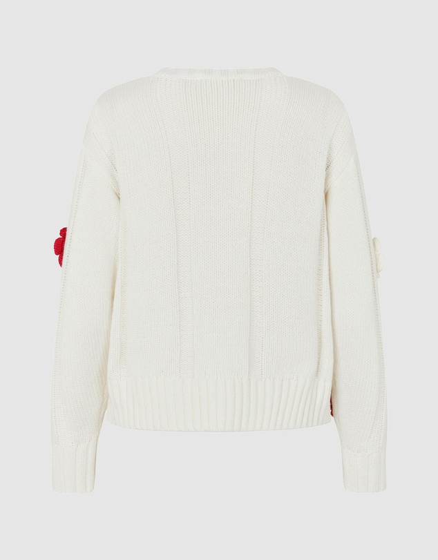 Stine Goya - Cotton Wool Yarn Crewneck Cable Cardigan