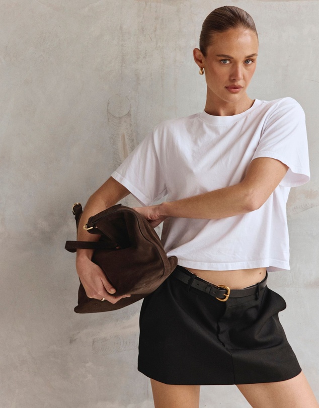 VESTIRSI - Savannah Brown Suede Hobo Bag