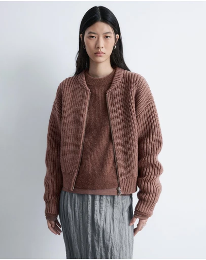 & Other Stories - Knitted Wool Bomber Jacket