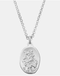 Dower & Hall - Men's St. Christopher Talisman Necklace In Sterling Silver