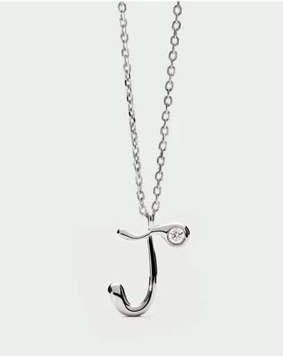 PDPAOLA - Initial 2026 J Silver Pendant Necklace