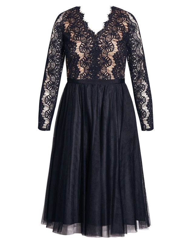 City Chic - Plus sizeRare Beauty Midi Dress - navy