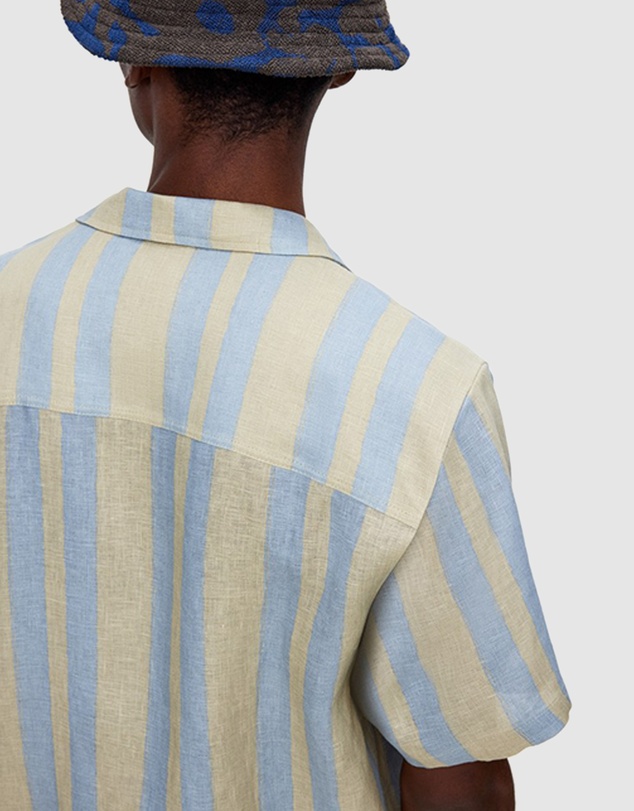 OAS Company - Mist Strata Cuba Linen Shirt