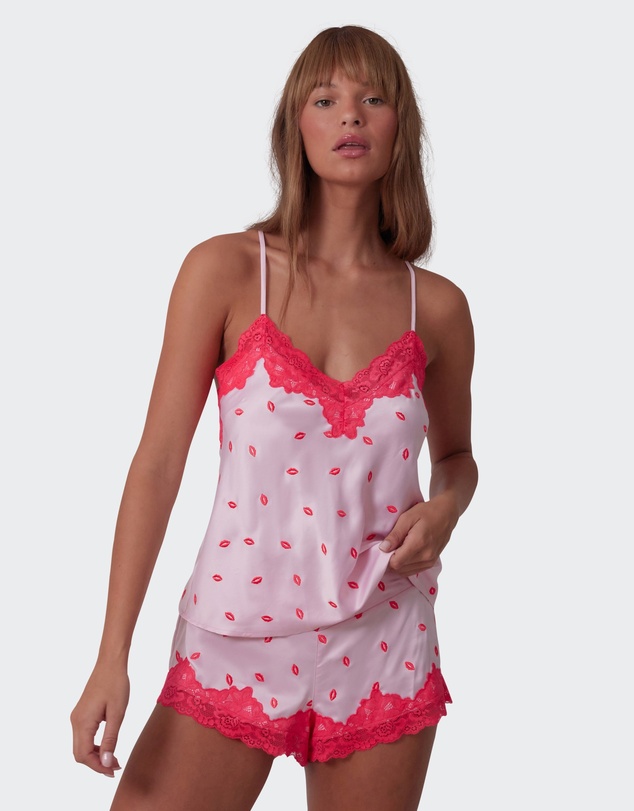 Bras N Things - Angelica Kisses Cami - Print/Pink