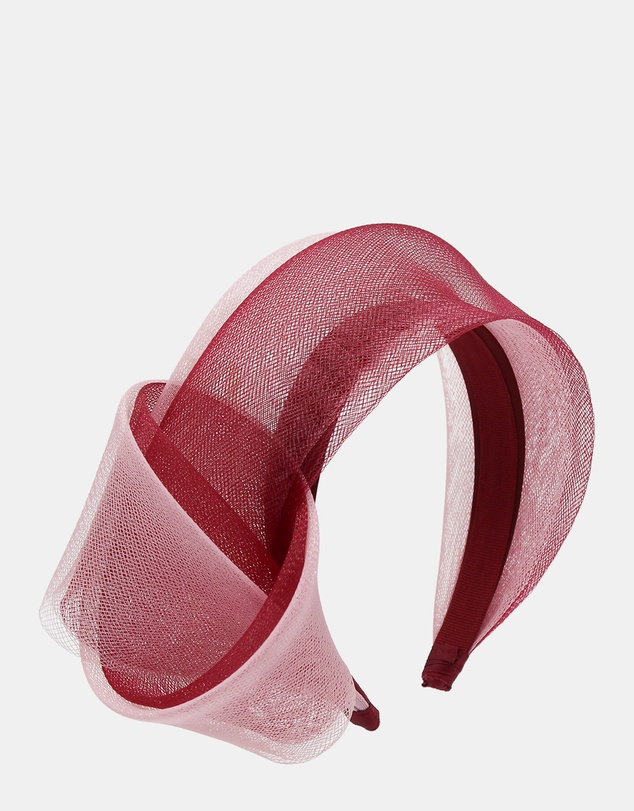 Morgan & Taylor - Britney Fascinator in Burgundy Red and Pink