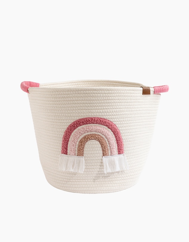 Living Textiles - Cotton Rope Embroidered Hampers - Rainbow