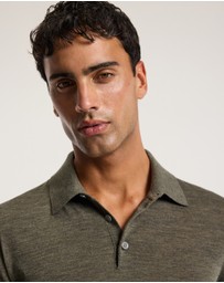 Calibre - Merino Wool Polo Khaki