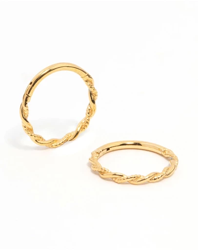 Lovisa - Gold Plated Surgical Steel Sleeper Earrings 10MM
