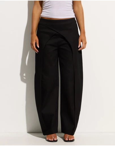 Dazie - Nikia Low Rise Wrap Barrel Cotton Pants