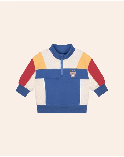Huxbaby - Colour Block 1/4 Zip Sweat - ICONIC EXCLUSIVE - Babies-Kids