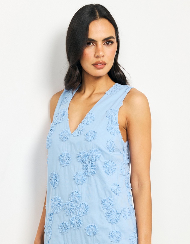 AERE - Nahla Floral Applique Mini Dress
