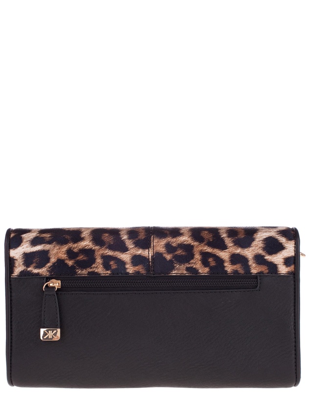 Kardashian Kollection - KK Leopard Metal Bar Clutch