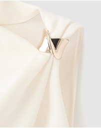 M.N.G - Asymmetrical Blouse With Metallic Detail